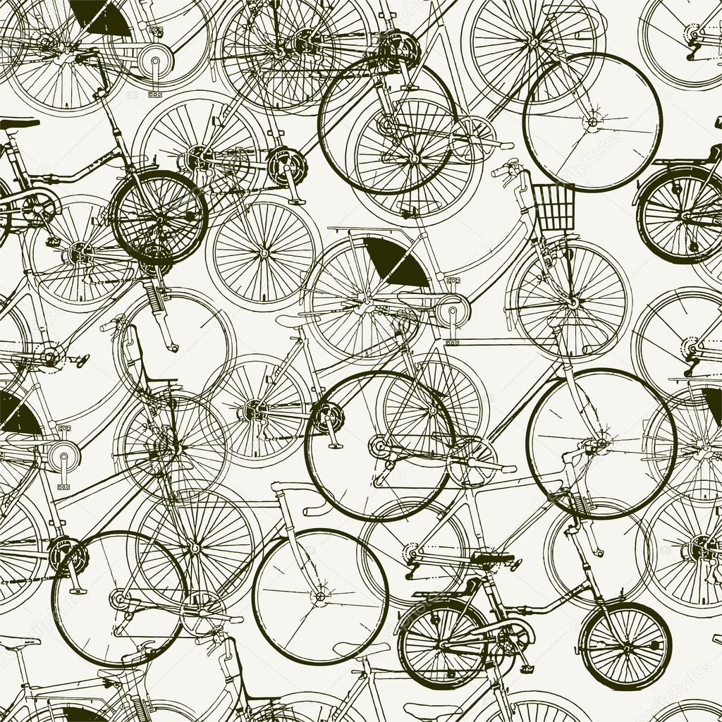 Abstract Seamless bicycles pattern