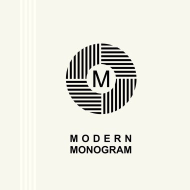 Modern monogram, amblem, logo