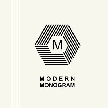 Modern monogram, amblem, logo