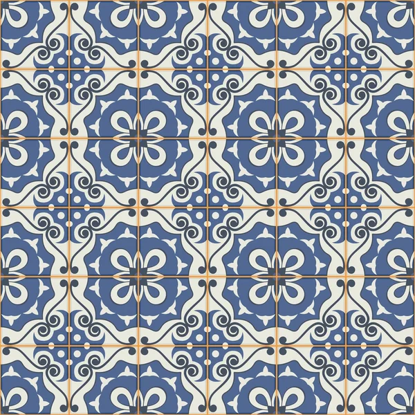 Wunderschöne nahtlose Muster aus marokkanischen Fliesen — Stockvektor