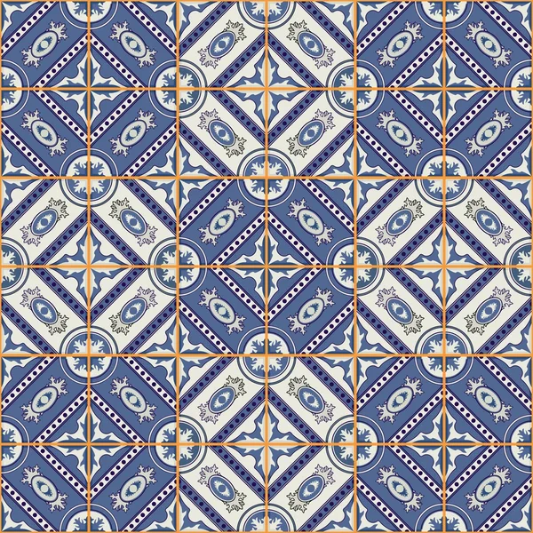 Padrão sem costura lindo de azulejos marroquinos — Vetor de Stock