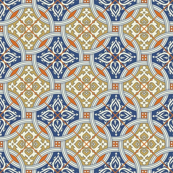 Magnifique motif sans couture de tuiles marocaines — Image vectorielle