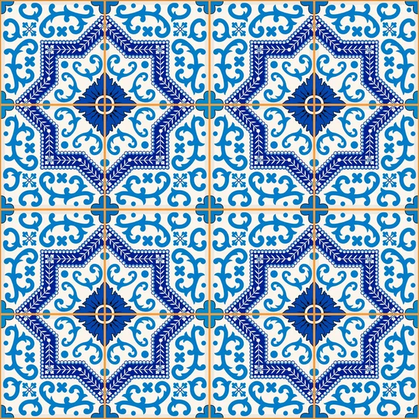 Padrão sem costura lindo de azulejos marroquinos —  Vetores de Stock