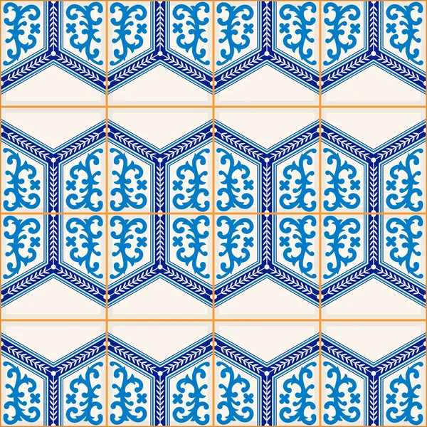 Padrão sem costura lindo de azulejos marroquinos —  Vetores de Stock