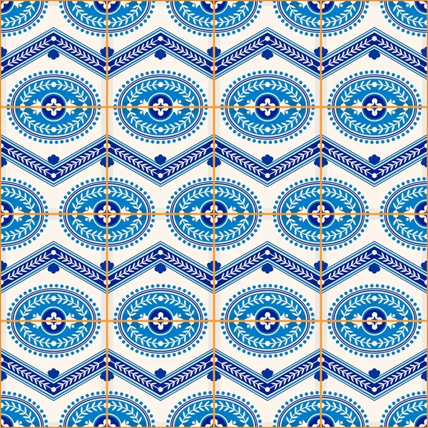 Padrão sem costura lindo de azulejos marroquinos — Vetor de Stock