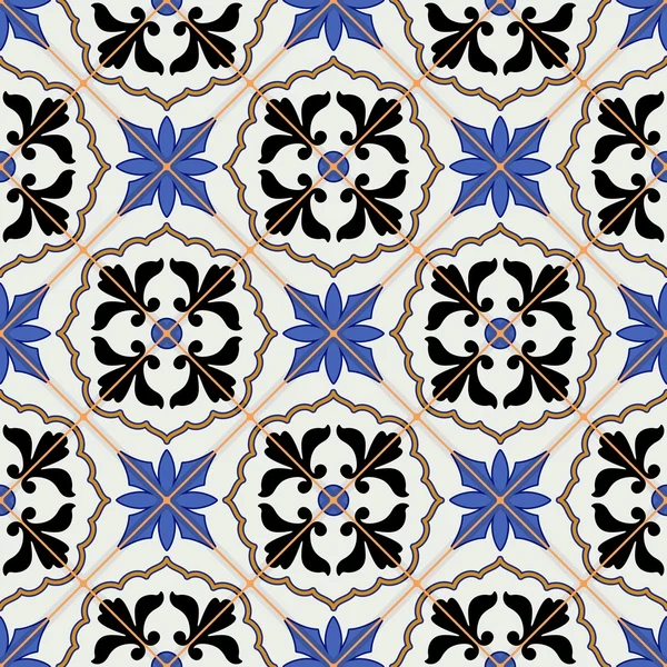 Magnífico patrón sin costuras de azulejos marroquíes — Vector de stock