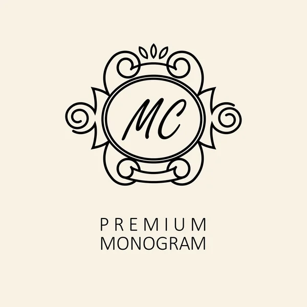 Premium Modern monogram with letters MC — Stockový vektor