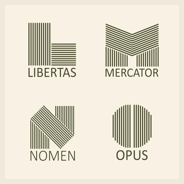Lettres majuscules L, M, N, O — Image vectorielle