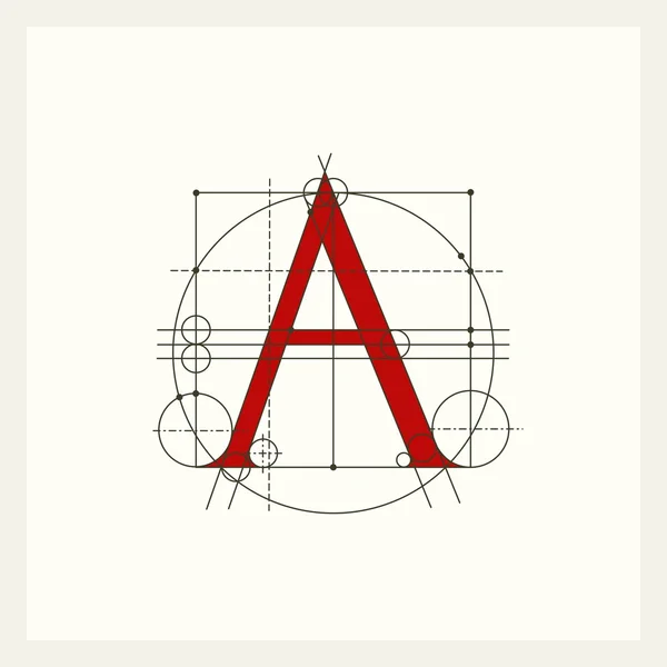 Construction lettre majuscule latine A — Image vectorielle