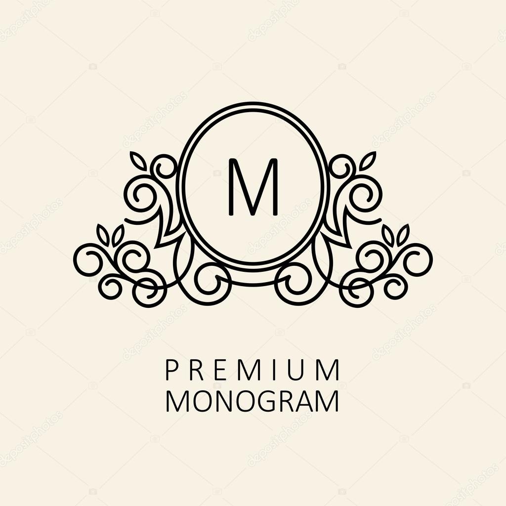 Premium Modern monogram with letter M