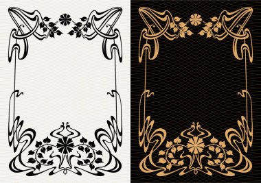 Lüks çerçeve davetiye kartı arka plan vektörü. Klasik antika tasarım, altın çizgiler t, siyah arka planda parıltı. Gala kartı için en iyi tasarım illüstrasyonu, büyük açılış, sanat deco, dergi.