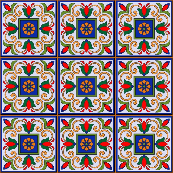 Nahtloses Muster aus marokkanischer, portugiesischer — Stockvektor