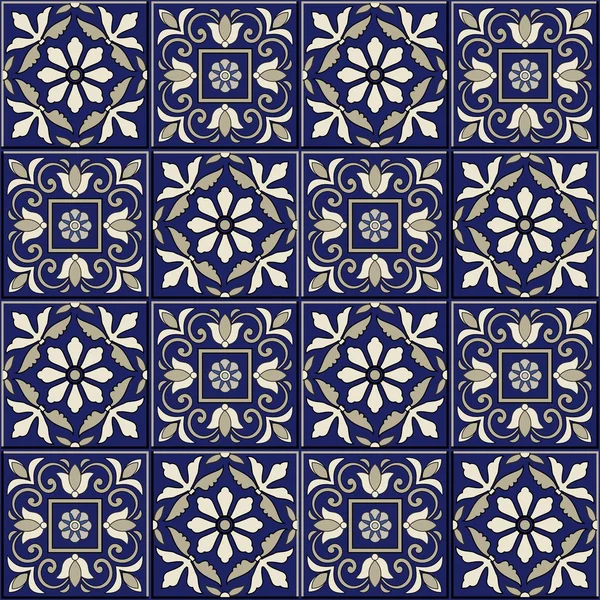 Seamless  pattern from  Moroccan, Portuguese — Stock Vector