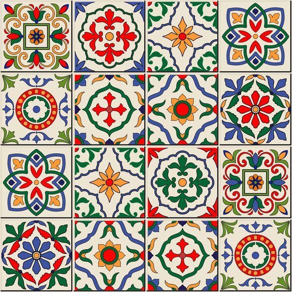 seamless  pattern from  Moroccan, Portuguese