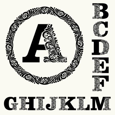 Güzel çiçek monogram