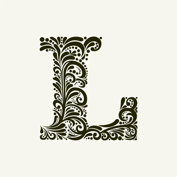 Elegante hoofdletter L — Stockvector