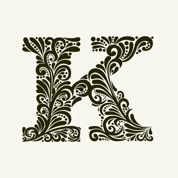 Elegantní velké písmeno K — Stockový vektor