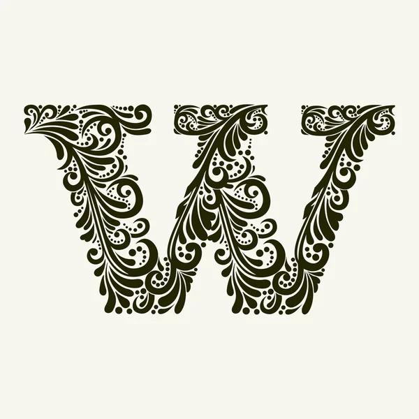 Элегантная заглавная буква W — стоковый вектор