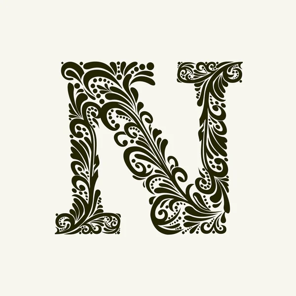 Élégante lettre majuscule N — Image vectorielle