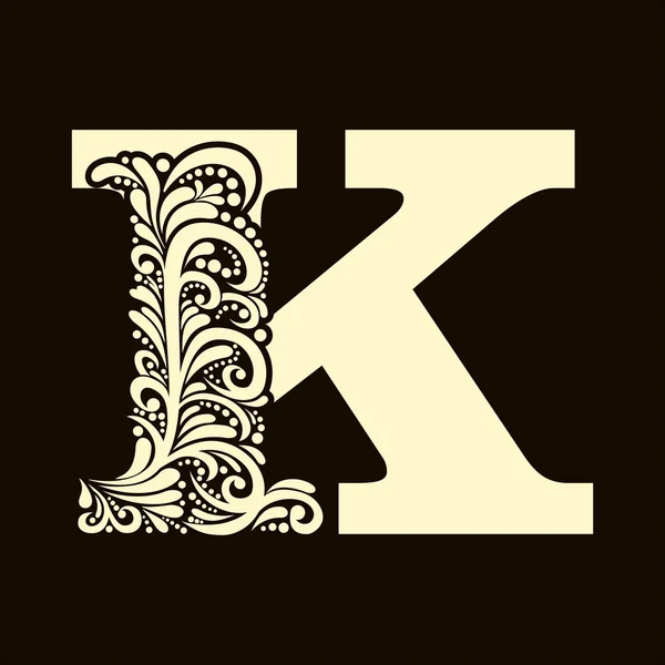 Elegante letra maiúscula K — Vetor de Stock