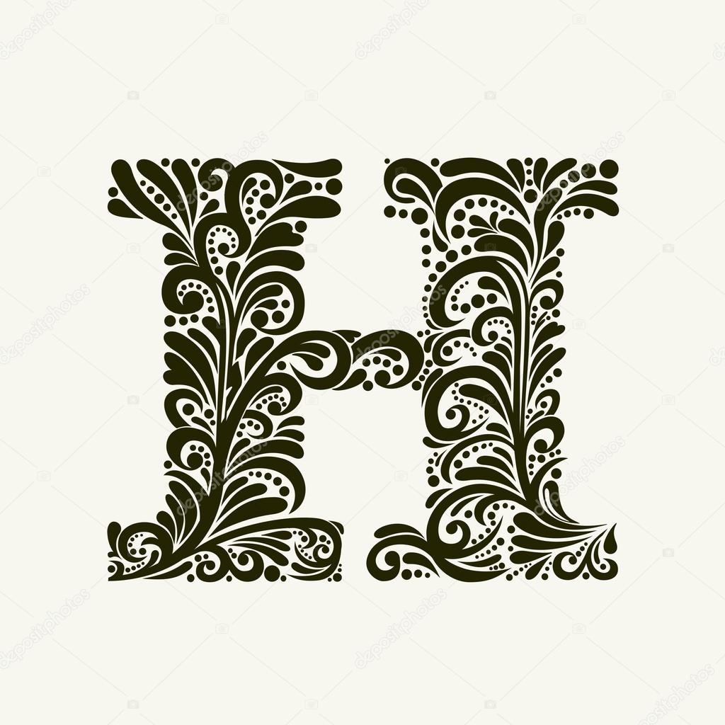 Elegant capital letter H