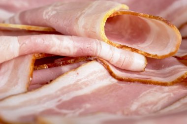 Çeşitli yağ pembe pastırma dilim