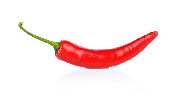 Red pepper, chilli isolated on white background