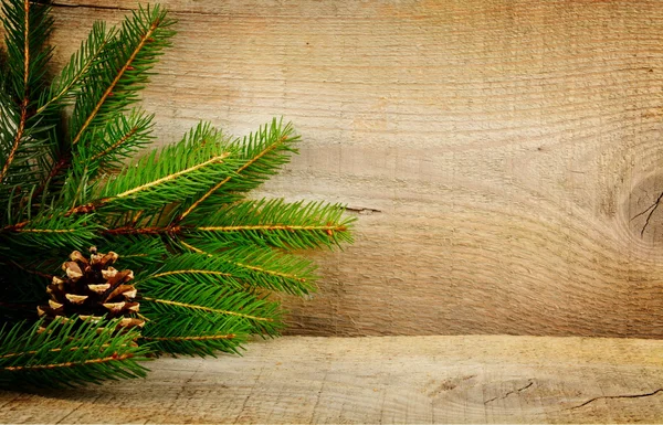 Ahşap Noel arka planlar köknar Ladin koni