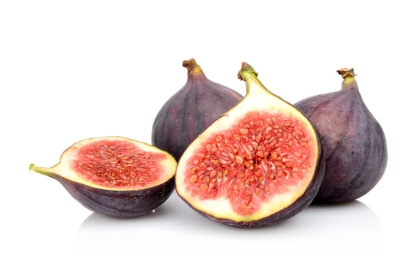 Four sliced figs isolated on white background — Stock Photo, Image