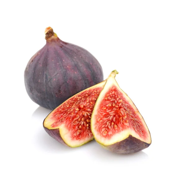 Quarters of figs isolated on white background — Stock Photo, Image