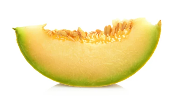 Melon galia slice, piece isolated white in studio — Stock Photo, Image