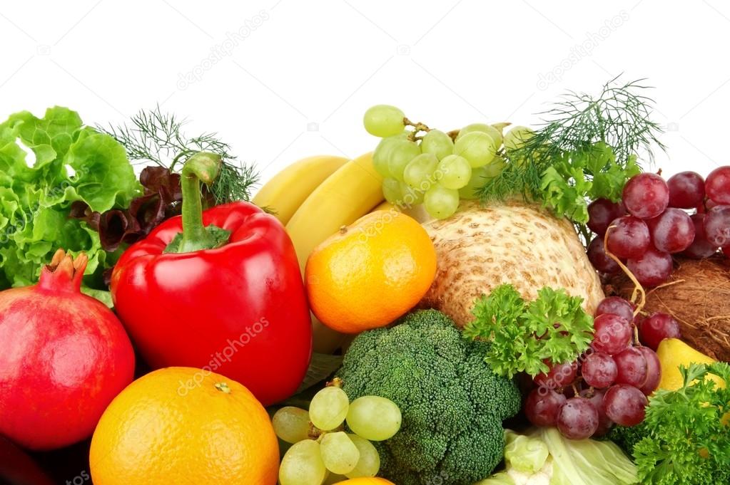 Dietetic set of paleo diet of vegetables and fruits