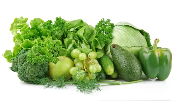 Set of green vegetables and fruits — Stock Photo, Image