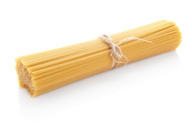 Long spaghetti raw isolated on white background clipart
