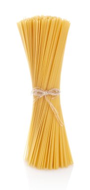 Long pasta spaghetti raw isolated on white clipart
