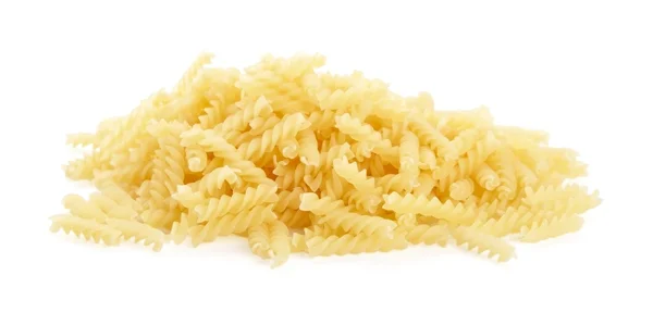 Molti fusilli isolati su pasta bianca — Foto Stock