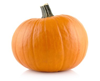 Closeup shot of orange pumpkin isolated on white clipart