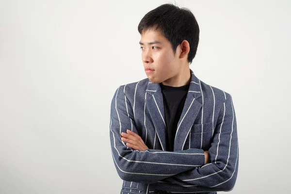 Asian officer portrait with emotion — Stock Photo, Image