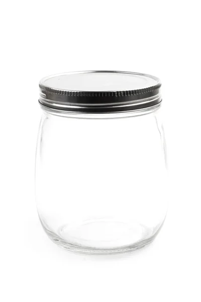 空的玻璃罐在白色背景 — 图库照片