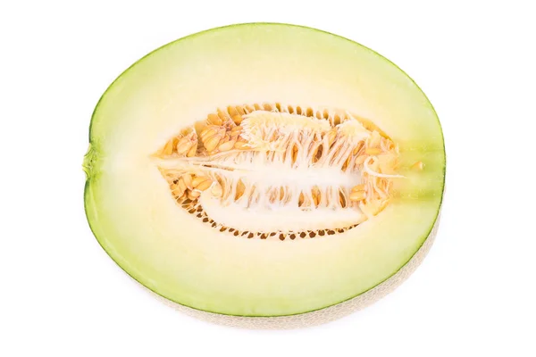 Part of the green japanese melon in isolated — Stock Photo, Image