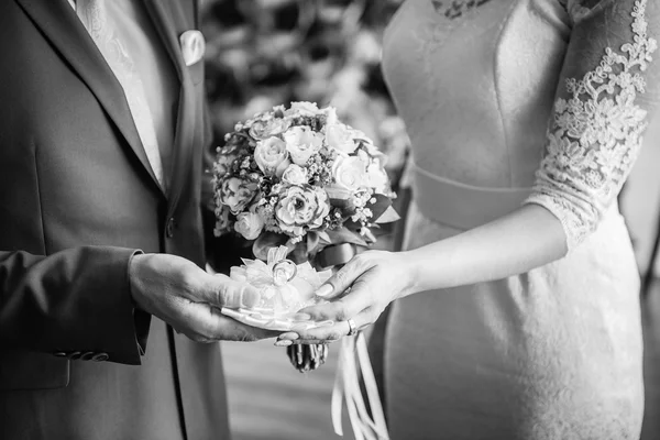 Bruiloft, bruid en bruidegom, — Stockfoto