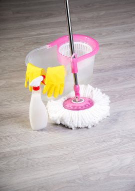 washing floors, cleaning the apartment