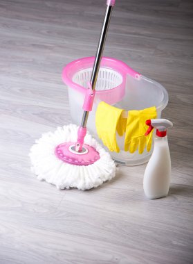 washing floors, cleaning the apartment