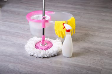 washing floors, cleaning the apartment