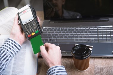 Payment terminal in the office.