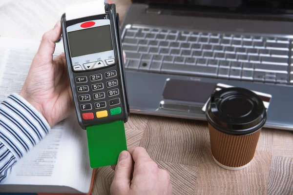 Payment terminal in the office. — Stok fotoğraf