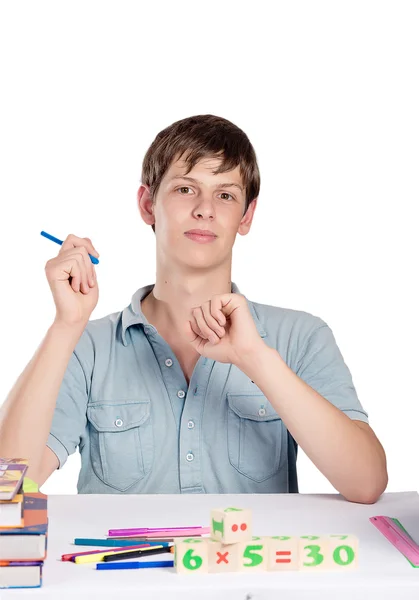 Männlicher Lehrer mit Büchern — Stockfoto