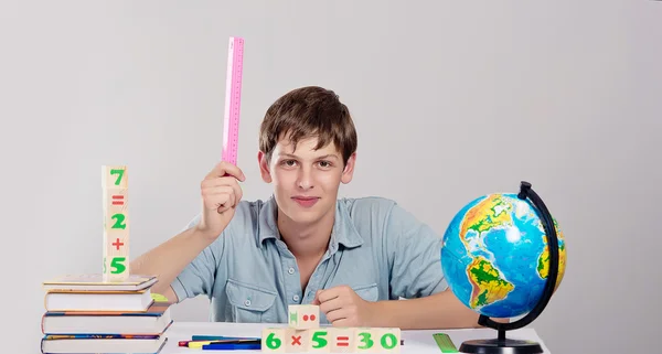 Male teacher with books — Stock Photo, Image