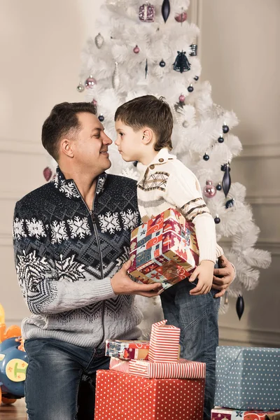 Man gives his son New Year gift — Stock Fotó