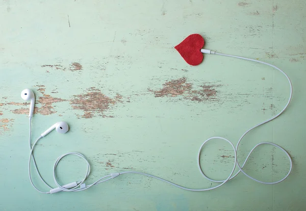 Headphones symbol Valentine — Stock Photo, Image